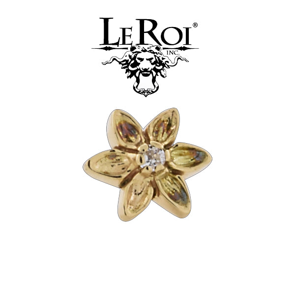 LeRoi - 6 petal lotus  - 14k Threadless End