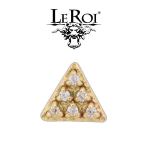 LeRoi - 6 stone triangle  - 14k Threadless End