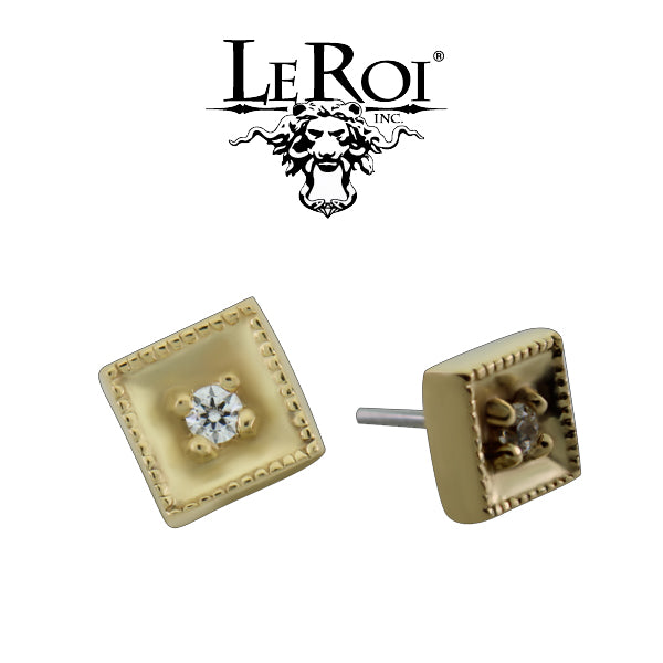 LeRoi - Diamond shaped Millgrain  - 14k Threadless End