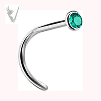 Valkyrie - Stainless steel jeweled curved nose stud (setting)
