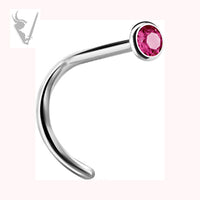 Valkyrie - Stainless steel jeweled curved nose stud (setting)

