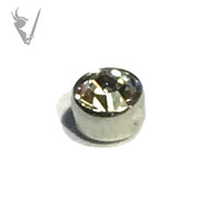 Valkyrie - Stainless steel flat jeweled disc bead for captive rings (dimpled)
