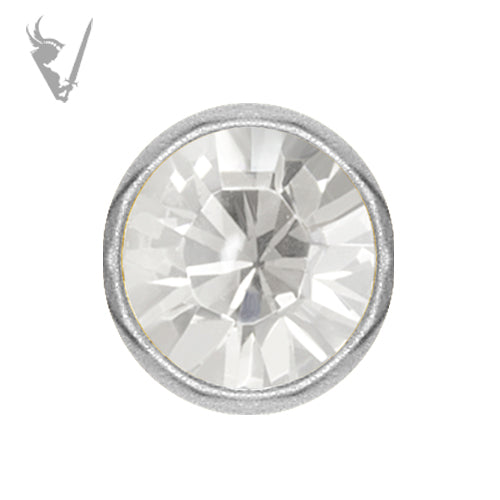 Valkyrie - Stainless steel flat jeweled disc bead for captive rings (dimpled)