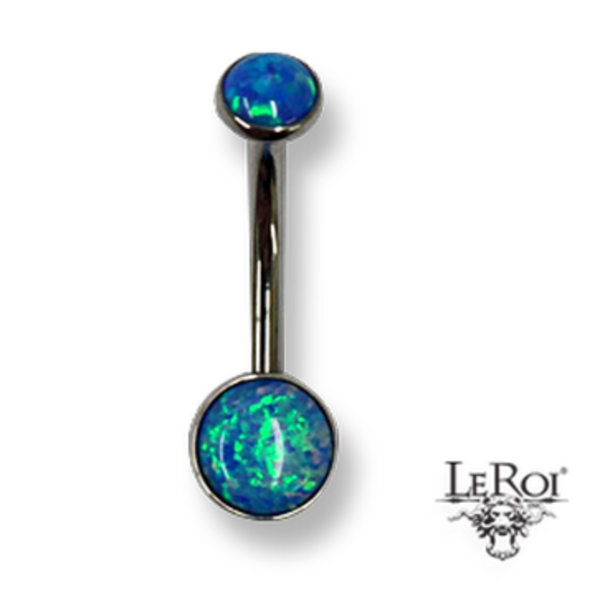 LeRoi Ti bezel gem curved double cabochon opal (int threads)