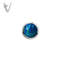 Valkyrie - Titanium threadless round bezel set w/lab created opal