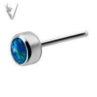 Valkyrie - Titanium threadless round bezel set w/lab created opal