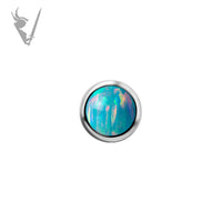 Valkyrie - Titanium threadless round bezel set w/lab created opal