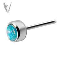 Valkyrie - Titanium threadless round bezel set w/lab created opal