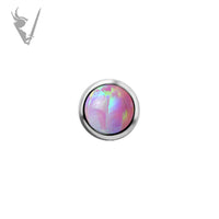 Valkyrie - Titanium threadless round bezel set w/lab created opal