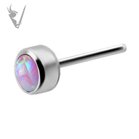 Valkyrie - Titanium threadless round bezel set w/lab created opal
