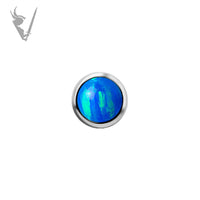 Valkyrie - Titanium threadless round bezel set w/lab created opal