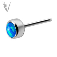 Valkyrie - Titanium threadless round bezel set w/lab created opal
