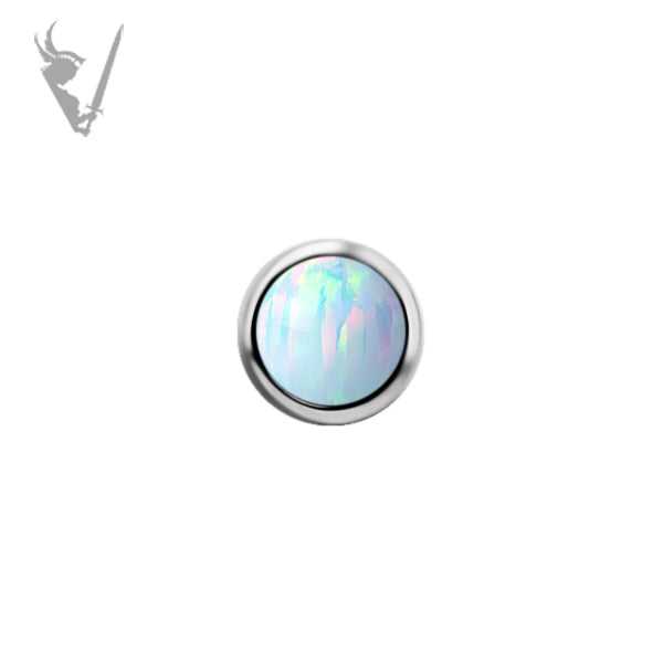 Valkyrie - Titanium threadless round bezel set w/lab created opal