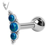 Valkyrie - Titanium micro barbell set w/ lab created opal cluster (internal)                  