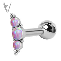 Valkyrie - Titanium micro barbell set w/ lab created opal cluster (internal)
