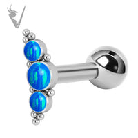 Valkyrie - Titanium micro barbell set w/ lab created opal cluster (internal)