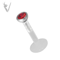 Valkyrie -16g BIOPLAST® labret with micro jeweled LSI 316L attachment