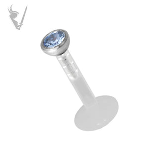 Valkyrie -16g BIOPLAST® labret with micro jeweled 316L attachment