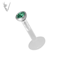Valkyrie -16g BIOPLAST® labret with micro jeweled BZ 316L attachment