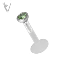 Valkyrie -16g BIOPLAST® labret with micro jeweled PE 316L attachment