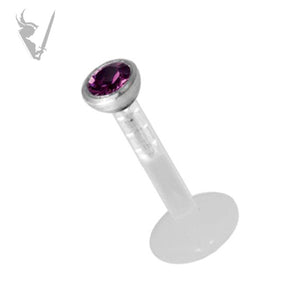 Valkyrie -16g BIOPLAST® labret with micro jeweled AM 316L attachment