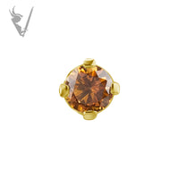 Valkyrie - 18kt Gold Threadless end prong set with Premium Zirconia