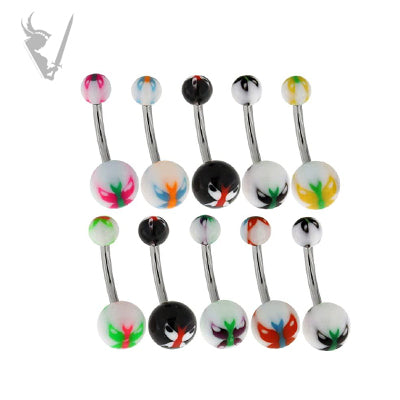 Valkyrie - Stainless steel acrylic butterfly bead navel barbells