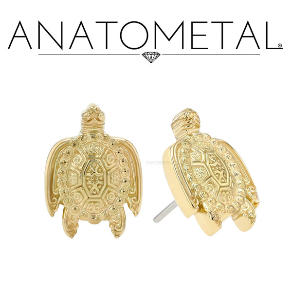 Anatometal - 18k Gold Threadless Turtle ends