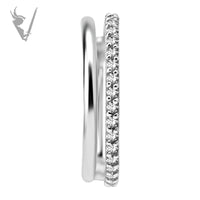 Valkyrie - Stainless steel Hinged ring set w/ cubic zirconia
