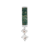 Buddha Jewelry Organics - Crave Moss Agate + CZ - Threadless End
