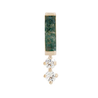 Buddha Jewelry Organics - Crave Moss Agate + CZ - Threadless End
