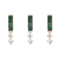 Buddha Jewelry Organics - Crave Moss Agate + CZ - Threadless End