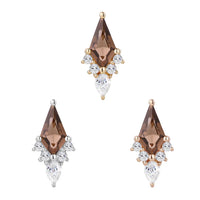 Buddha Jewelry Organics -Afterglow - Smokey quartz + CZ Threadless End