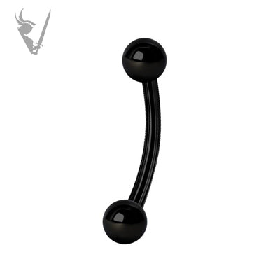 Valkyrie - Black PVD Stainless steel curved eyebrow barbells