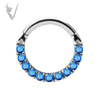 Valkyrie - SS316L Clicker set w. Swarovski® Zirconia (front facing)