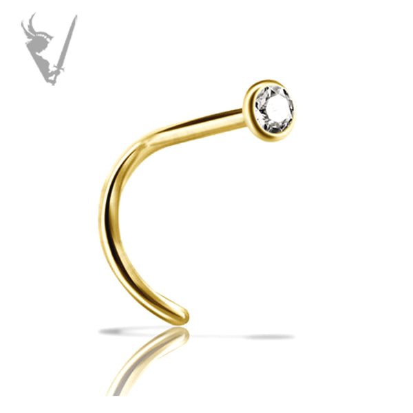 Valkyrie - 18k gold jeweled nose screw