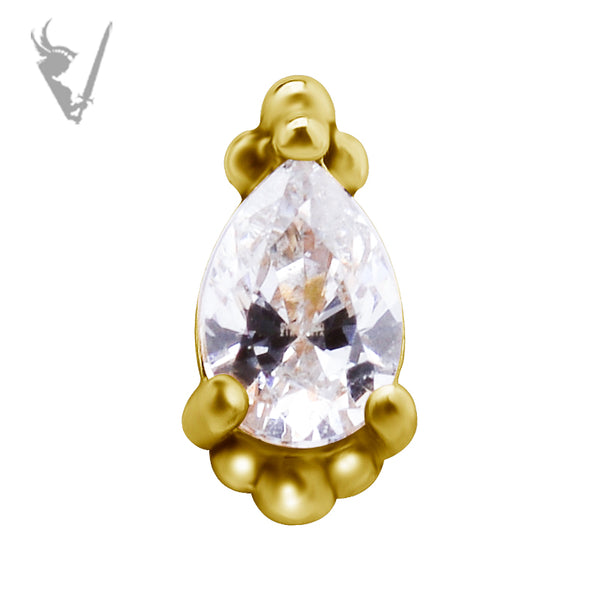 Valkyrie - 18kt Gold - Pear shaped threadless end w/Premium Zirconia
