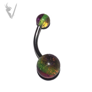 Valkyrie - Stainless steel glitter acrylic UV bead navel barbells