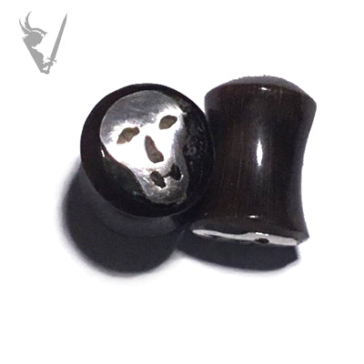 Valkyrie - Horn plugs W/silver skull inlay