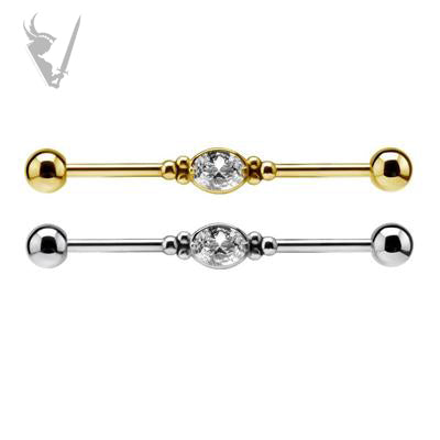 Valkyrie - Stainless steel  jeweled industrial barbell
