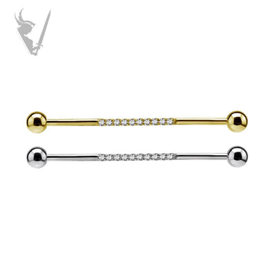 Valkyrie - Stainless steel jeweled industrial barbell