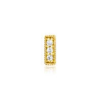 Junipurr - 3 Gem Milgrain Cz Bar - Threadless End