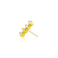 Junipurr - 4 Gem Cz Bar - Threadless End