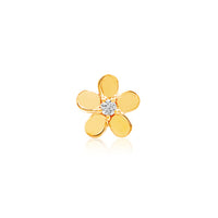 Junipurr - Gold Swarovski cz flower - Threadless End