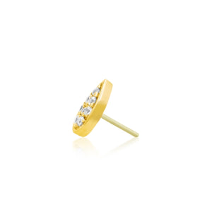Junipurr - Gold pear with Swarovski®  cz crystal - Threadless End