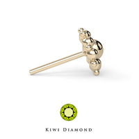 Kiwi Diamond -  14k Bali flower threadless end