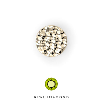 Kiwi Diamond -  14k Hammered disc threadless end