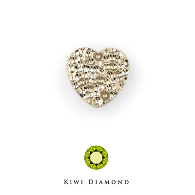 Kiwi Diamond -   Hammered heart threadless end