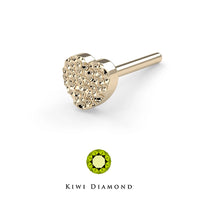 Kiwi Diamond -   Hammered heart threadless end
