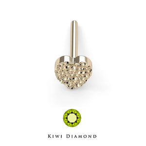 Kiwi Diamond -   Hammered heart threadless end